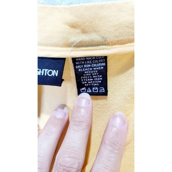 Norton McNaughton Linen & Rayon Yellow Pockets Flat Front Pants Women's Size 14 - Picture 6 of 6